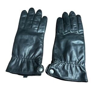 Beautiful Black Leather Lined Women's Gloves, Thinsulate, Small